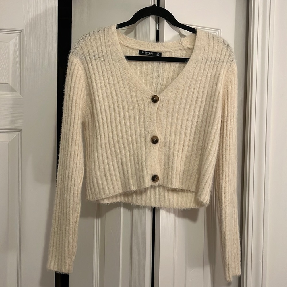Cream Nasty Gal Cadigan